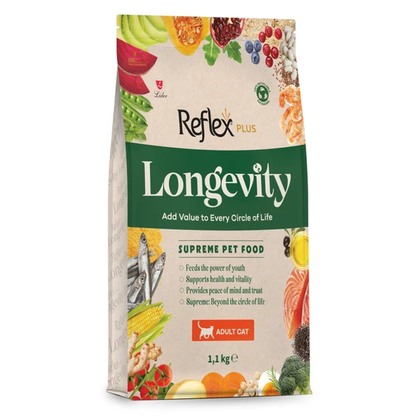 Reflex Plus Longevity Hipoalerjenik Yetişkin Kedi Maması 1,1kg ürün görseli 1