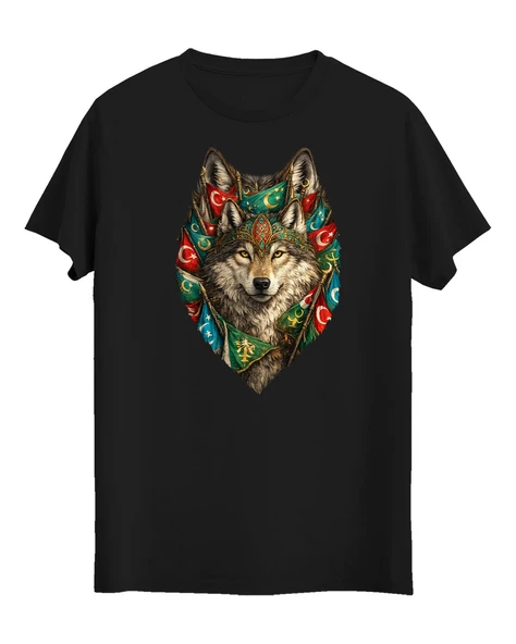 Kurt Desenli Dijital Baskılı Unisex Tshirt, Günlük Kullanıma Uygun Regular Tshirt ürün görseli 1