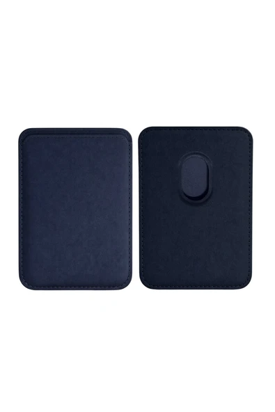 Lunex Premium Süet Magsafe Kartlık Navy Eclipse iPhone 13 Mini - Resim 4