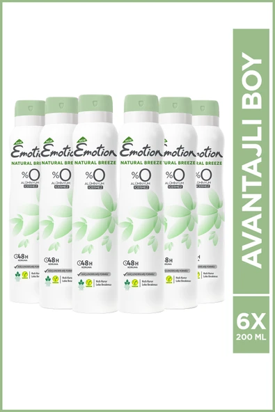 Emotion Natural Breeze Kadın Deodorant 200 ml (6 adet) ürün görseli 1