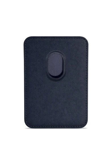 Lunex Premium Süet Magsafe Kartlık Navy Eclipse iPhone 13 Mini - Resim 3