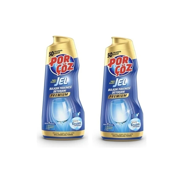 Porçöz Premium Bulaşık Makine Deterjanı Yoğun Kıvamlı Jel 900 ml (2 adet) ürün görseli 1