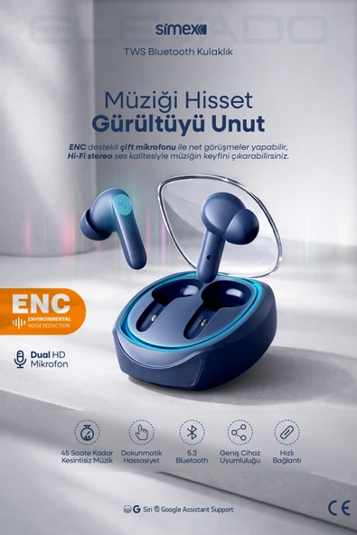 Elevado Oyuncu Kulaklığı Modlu Bluetooth Kulaklık Kulakiçi -ENC Gürültü Engelleme, Oyun Modlu ürün görseli 1