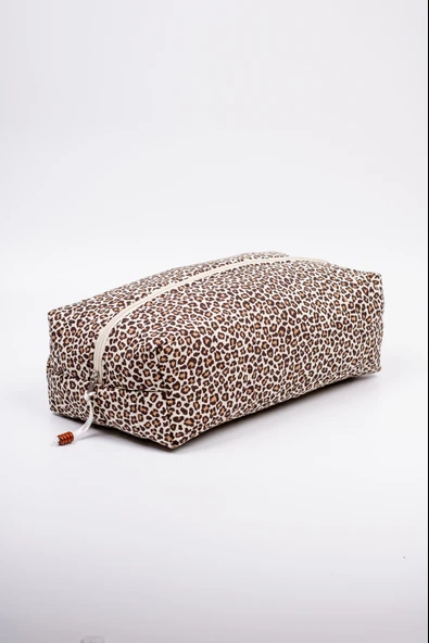 Makyaj Çantası 2 Li Set Leopar Desenli - Resim 5