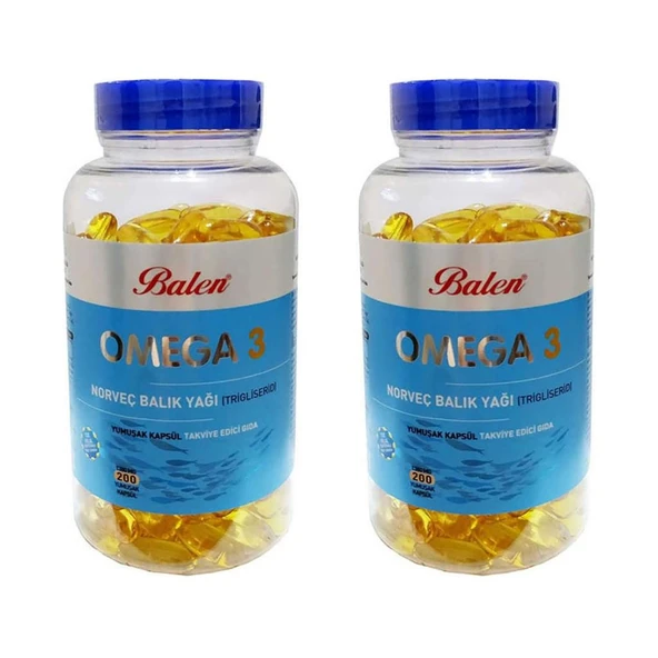 Balen Omega 3 Norveç Balık Yağı 2 Adet 1380 Mg 200 Kapsül ürün görseli 1