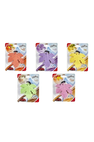 Wellnax Yaprak Oto Kokusu Ferahlatıcı Tropikal, Lavanta, Limon, Mango, Vanilya (5 Adet) ürün görseli 1