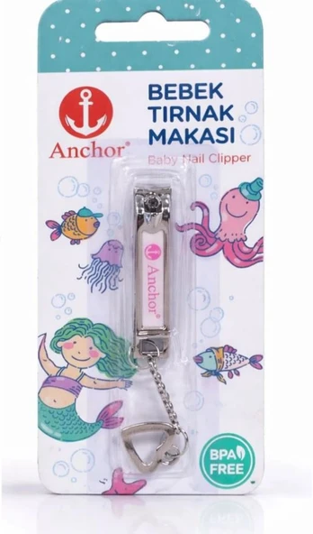 Anchor Bebek Tırnak Makası, Paslanmaz Çelik Güvenli Kavrama Zincirli BPA Free Bebek Bakım Makası ürün görseli 1