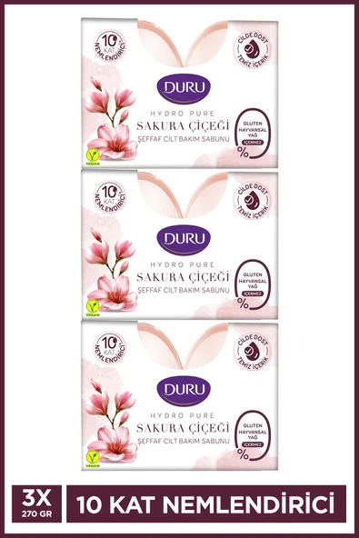 Duru Hydro Pure Sakuraçiçeği Sabun 270 g (3 adet) ürün görseli 1