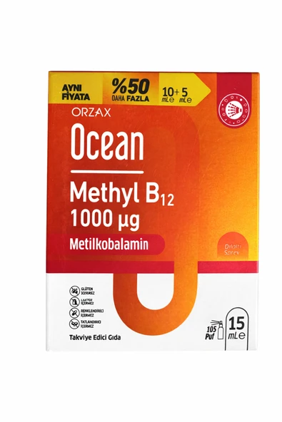 OCEAN METHYL B12 1000 UQ 15 ML 105 PUFF ürün görseli 1