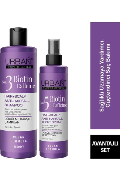 Urban Care Expert Biotin Ve Kafein Dökülme Karşıtı Şampuan Tonik-sağlıklı Uzamaya Yardımcı-vegan SET.URBAN ürün görseli 1