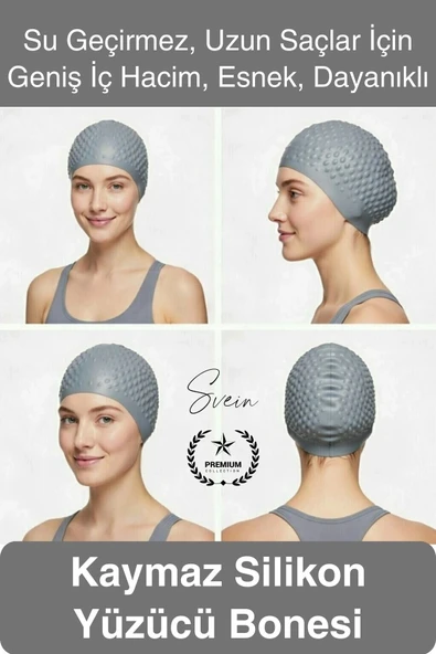 #Bone Su Geçirmez Kaymaz Silikon Yüzücü Bonesi Yüzme Şapkası Uzun Saç Yetişkin Esnek Havuz Deniz ürün görseli 1