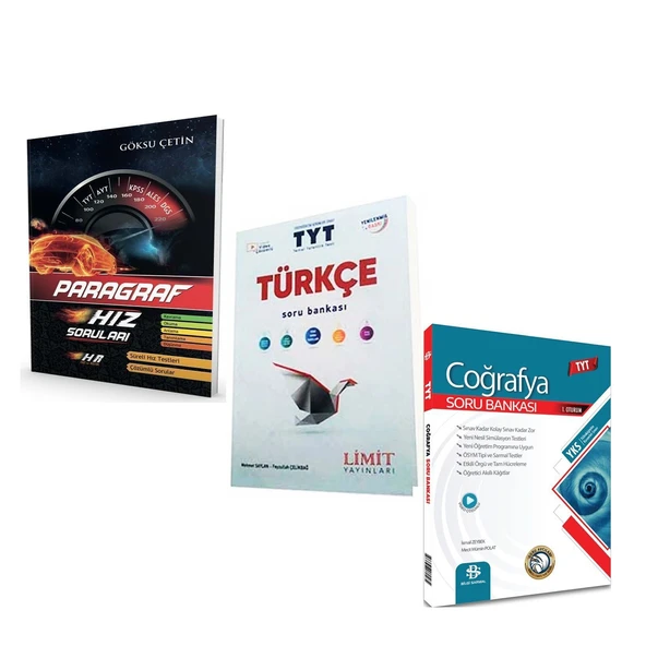 Hız Renk Paragraf Limit Türkçe ve Bilgi Sarmal Coğrafya Soru Bankası Seti 3 Kitap ürün görseli 1