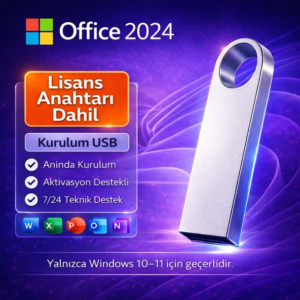 Office 2024 Kurulum USB’si ve Lisans Anahtarı - Aktivasyon Destekli (Windows 10-11 Uyumlu) ürün görseli 1