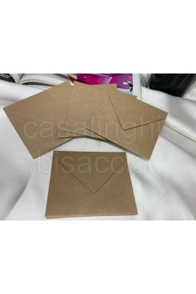 Küçük Mesaj Zarfı Kraft Zarf Envelope Renk Seçenekli 7x9 Cm - 10 Adet ürün görseli 1