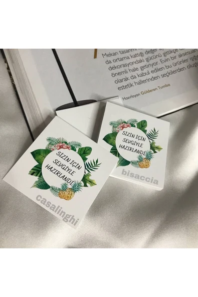 Sizin İçin Sevgiyle Hazırlandı Kartı E Ticaret Hediye Kartı 5x5 Cm - 40 Adet ürün görseli 1