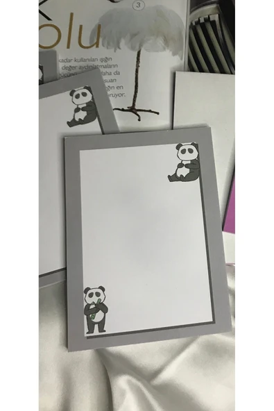 Panda Baskılı Bloknot Not Defteri Pretty Bear School Notebook (50 YAPRAK)- 10.5x14.5 Cm ürün görseli 1