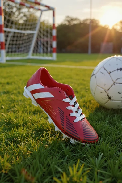 Enoch Erkek Çocuk Bordo Şerit Detaylı Çivili Futbol Kramponu ürün görseli 1