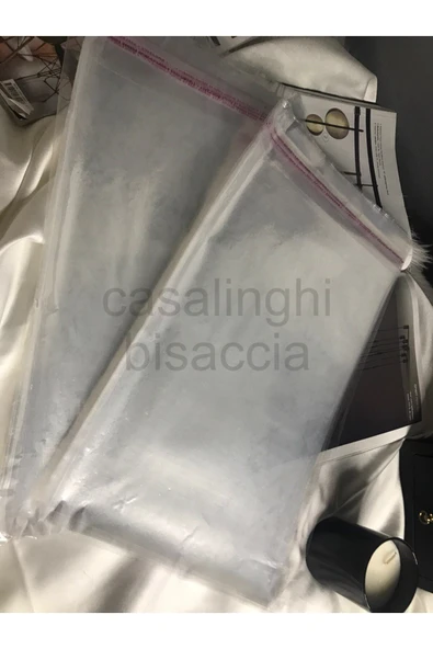 15x25cm (KAPAK PAYI DAHİL) - 20 Adet Jelatin Poşet Bantlı Şeffaf Opp Torba Paket ürün görseli 1