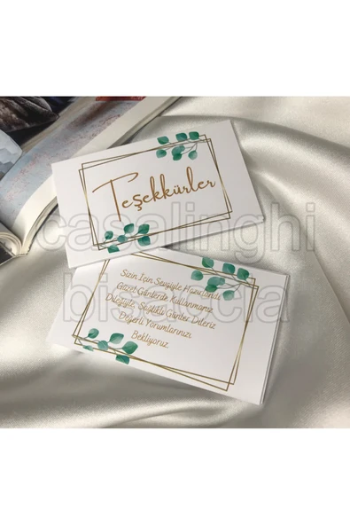 20 Adet- Çift Taraflı Teşekkür Ederiz Kartı E Ticaret Hediye Kartı Müşteri Memnuniyeti 8x5 Cm ürün görseli 1