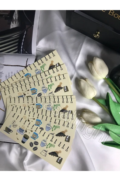 Kahve Temalı Kart Cetvel Çift Taraflı Kitap Ayracı Hediyelik Okul Kurs Birthday- 20 Adet ürün görseli 1
