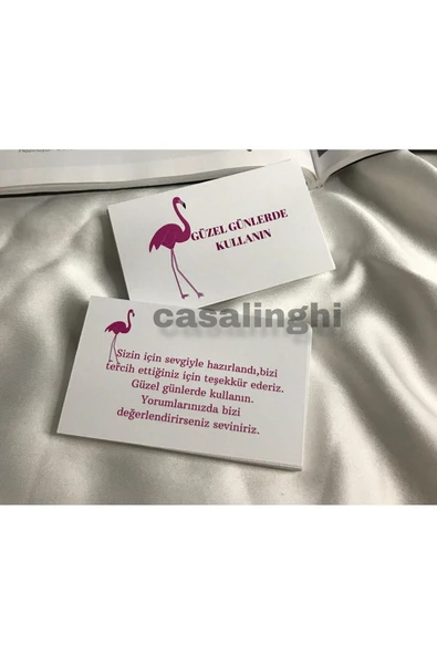 Pembe Flamingolu Güzel Günlerde Kullanın Kartı Çift Taraflı Teşekkürler Kartı 8x5 Cm - 40 Adet ürün görseli 1