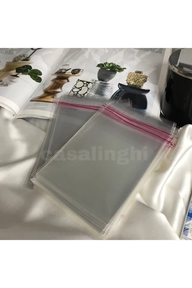 10x15 Cm (KAPAK PAYI DAHİL) Yapışkanlı Jelatin Poşet Bantlı Şeffaf Opp Torba Paket -25 Adet ürün görseli 1