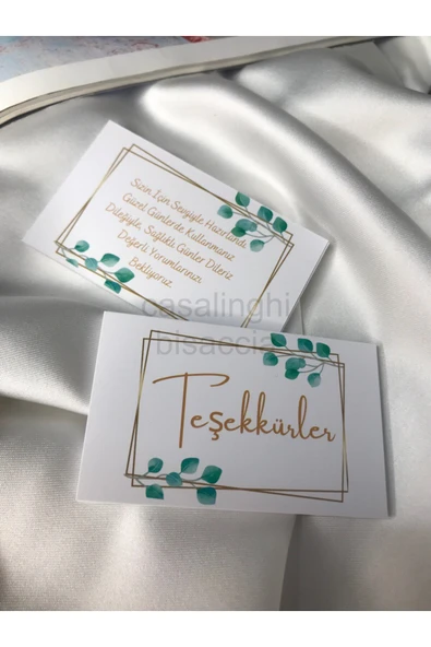 Çift Taraflı Teşekkür Ederiz Kartı E Ticaret Hediye Kartı Müşteri Memnuniyeti 8x5 Cm - 40 Adet ürün görseli 1