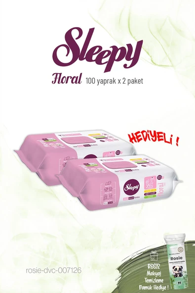 Sleepy 2'li Floral Kişisel Bakım Havlusu 100'lü ve Rosie ürün görseli 1