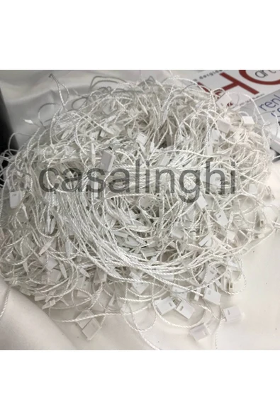 Beyaz Kilitli Ip Renkli Asmalı Etiket Ipi White Bianco Lock String Tag Rope - 25 Adet ürün görseli 1
