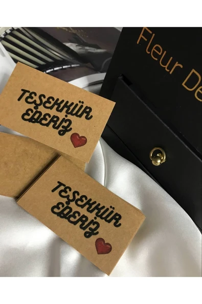 20 Adet- Kraft Teşekkür Ederiz Kartı E Ticaret Hediye Kartı Müşteri Memnuniyeti 8x5 cm ürün görseli 1