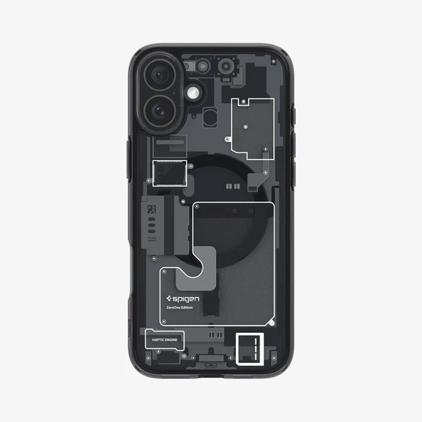 Spigen iPhone 16 Plus ile Uyumlu Kılıf Ultra Hybrid MagFit MagSafe Özellikli Zero One Black ürün görseli 1
