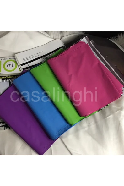 Cepsiz Karışık Renkli Kargo Poşeti Küçük Boy Poşet Poly Cute Mailing Bags 24X30+5 CM - 20 Adet ürün görseli 1