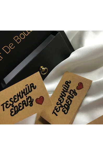 Kraft Teşekkür Ederiz Kartı E Ticaret Hediye Kartı Müşteri Memnuniyeti 8x5 Cm - 40 Adet ürün görseli 1