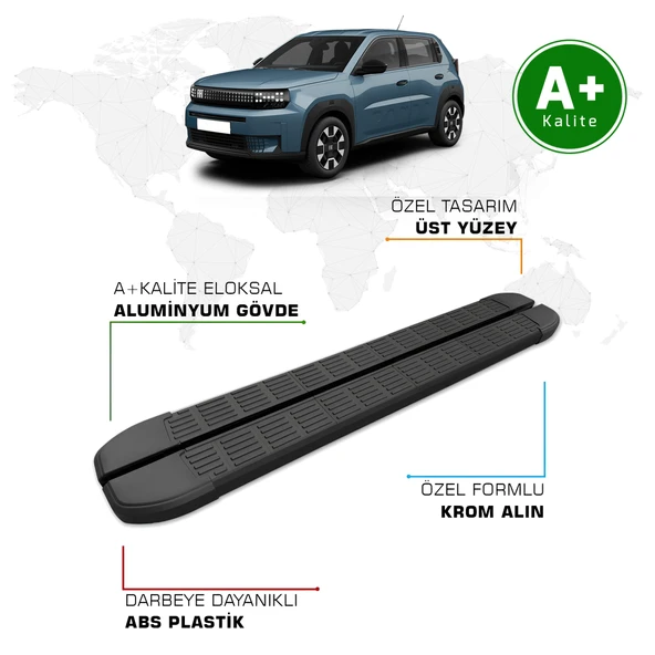 Fiat Grande Panda Hybrid Yan Basamak 2025 Model ve Sonrası S-Line Siyah ürün görseli 1