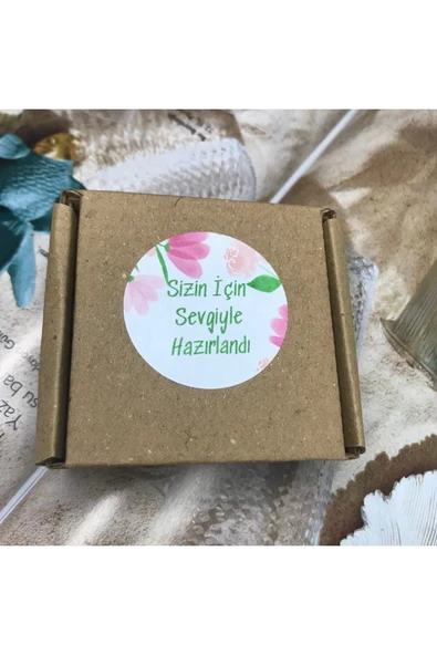 Çiçekli Eticaret Etiketi Sizin Için Sevgiyle Hazırlandı Mat Sticker 4 Cm - 250 Adet ürün görseli 1
