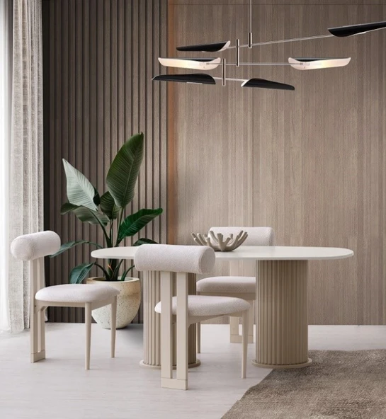 NARİN MDF YEMEK MASASI+6 ADET SANDALYE ürün görseli 1
