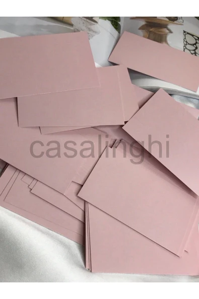 Çift Taraflı Pembe Yazısız Mini Kart Not kartı 8x5 CM - 20 Adet ürün görseli 1