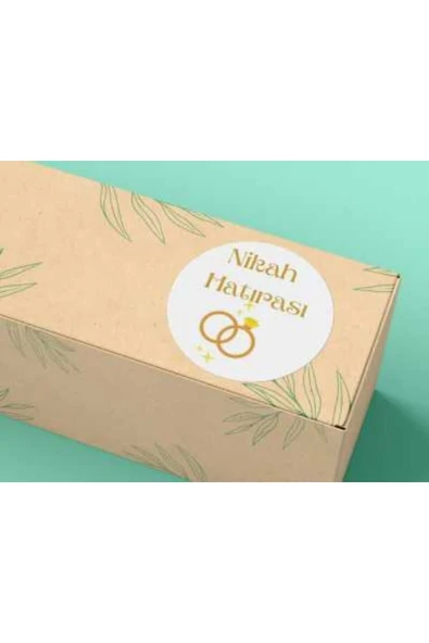 Nikah Hatırası Mat Sticker Yuvarlak Etiket Düğün Wedding Nikah Serisi 4 Cm (100 ADET) ürün görseli 1