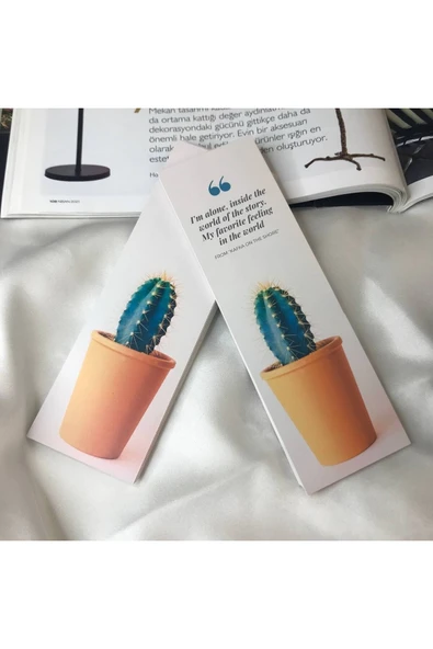 Kaktüslü Kitap Ayracı Hediyelik Okul Kurs Birthday Ayraç Bookmark - 48 Adet ürün görseli 1