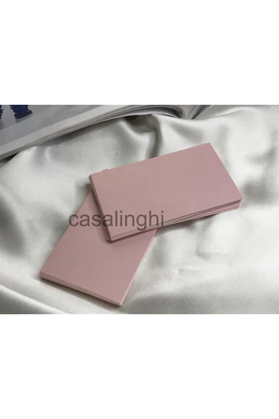 Pembe Çift Taraflı Yazısız Kart Message Card Not Kartı 8x5 Cm - 40 Adet ürün görseli 1