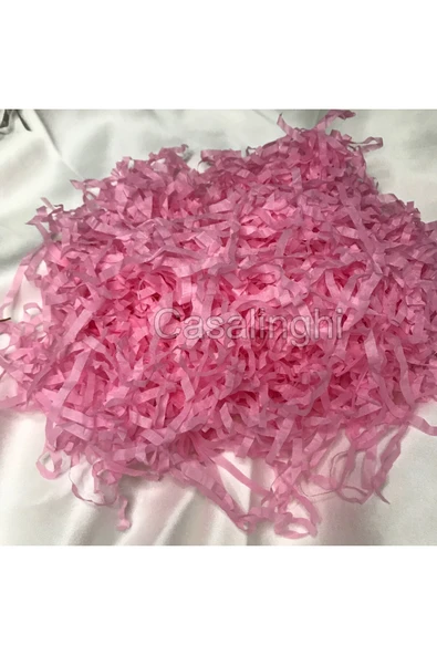 Pembe Kırpıntı Pelur Kağıt Kırpıntısı Shredded Tissue Paper Kırpık Kağıt - 100 Gram ürün görseli 1