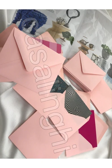 5 Adet - Pembe Mini Zarf Sevimli Küçük Mesaj Zarfı Renk Seçenekli - 7x9 Cm ürün görseli 1