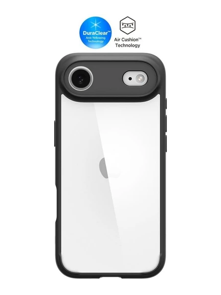 Spigen iPhone Air ince ile Uyumlu Kılıf Ultra Hybrid Sararma Karşıtı DuraClear Hava Kanalı Teknolojisi Askeri Sınıf Koruma Şeffaf Kapak Matte Black ürün görseli 1