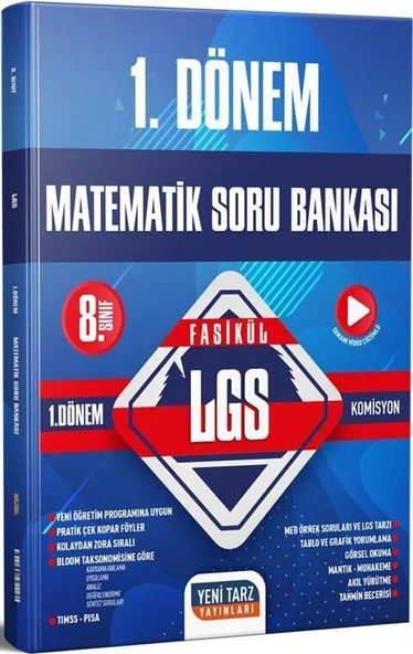 Yeni Tarz Yayınları 8. Sınıf Matematik 1. Dönem Soru Bankası ürün görseli 1