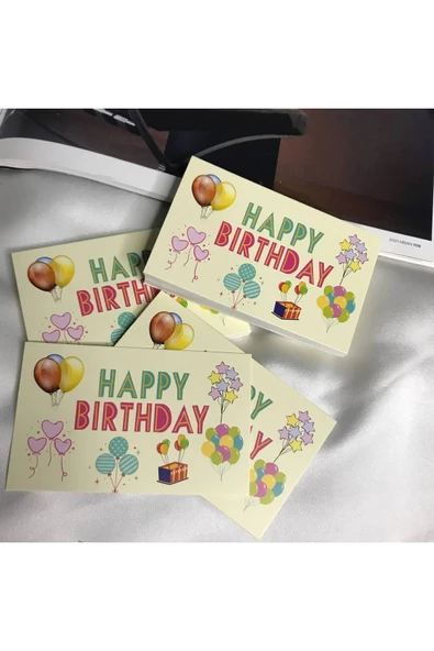 Doğum Günü Kartı Happy Birthday Kartı Tek Taraflı Mesaj Kartı Özel Gün Serisi 8x5 Cm - 20 Adet ürün görseli 1
