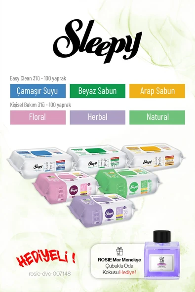 Sleepy 100'lü Kişisel Bakım ve Easy Clean Tanışma Paketi Rosie Hediye ürün görseli 1