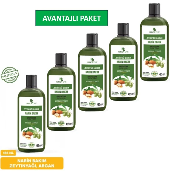 Zeytinyağı & Argan Özlü Şampuan, Saç Dökülmesine Karşı Yardımcı 485 ml 5 li Set ürün görseli 1
