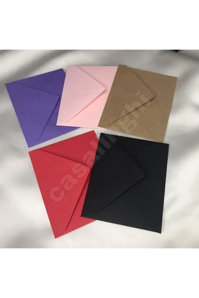 Karışık Renkli Minik Mesaj Zarfı Mixed Color Envelope Küçük Zarf 7x9cm - 10 Adet ürün görseli 1