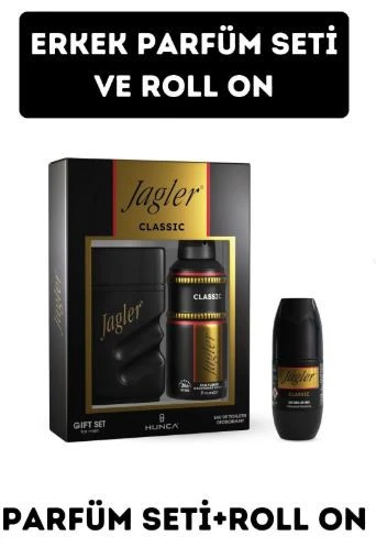 Jagler Classic Erkek Parfüm Seti Ve Roll On ( Edt Parfüm 90 ml Deodorant 150 ml Roll On 50 ml ) ürün görseli 1