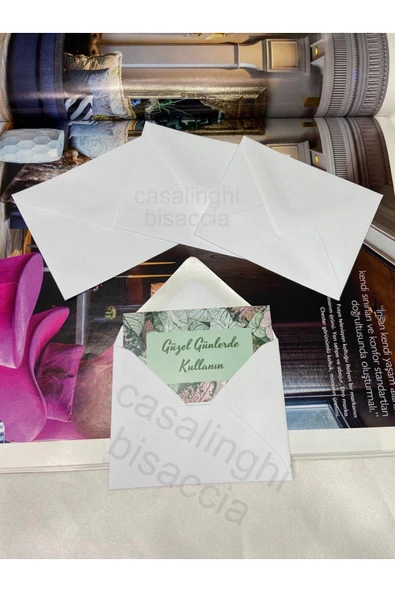 Beyaz Küçük Mesaj Zarfı White Envelope Renk Seçenekli  7x9 Cm - 10 Adet ürün görseli 1